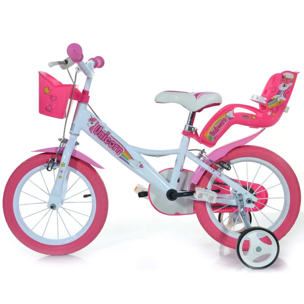 Dino Bikes Unicorn 16 Sykkel, Pink, 4-5Y, Barnesykkel