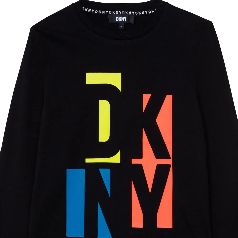 Dkny D25e21 Langarmet T-skjorte, Black, 6Y Dkny D25e21 Langarmet T-skjorte, Black, 6Y