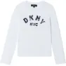 Dkny D35r57-10b Langarmet T-skjorte, White, 6Y
