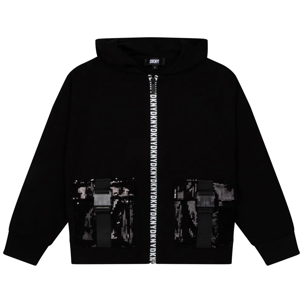 Dkny D35s57 Hetteskjorte, Black, 14Y Dkny D35s57 Hetteskjorte, Black, 14Y