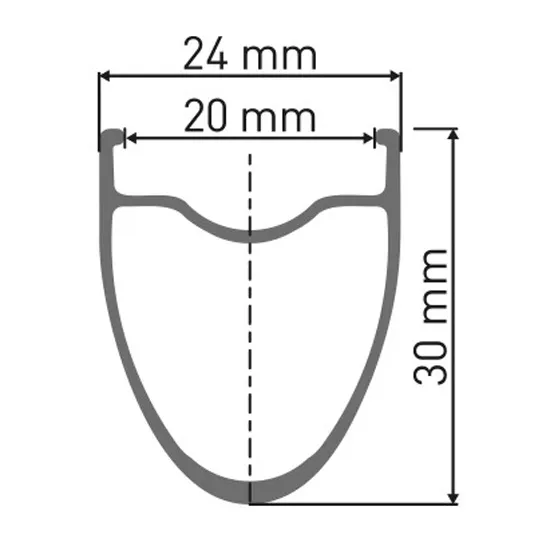 DT Swiss A 510 700c 30 Db Vi Disc Tubeless Landeveissykkel Felg