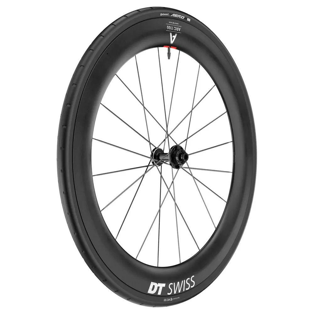 DT Swiss Arc 1100 Dicut 65 Cl Disc Tubeless + Continental Aero 111 29-622 Forhjul For Landeveissykkel, Black, 12 x 100mm DT Swiss Arc 1100 Dicut 65 Cl Disc Tubeless + Continental Aero 111 29-622 Forhjul For Landeveissykkel, Black, 12 x 100mm