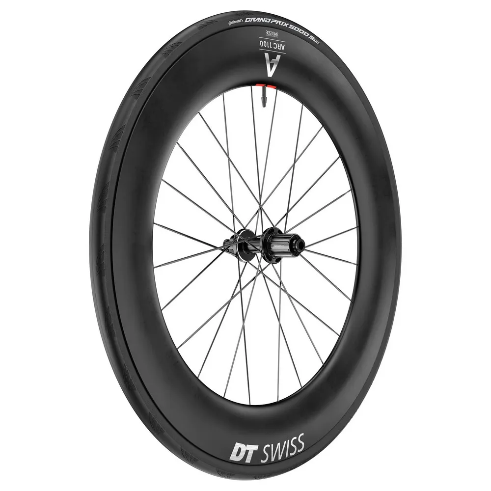 DT Swiss Arc 1100 Dicut 85 Cl Disc Tubeless + Continental Gp5000 Str 28-622 Landeveissykkelens Bakhjul, Black, 12 x 142mm, Shimano/Sram HG