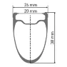 DT Swiss Arc 1400 Dicut 38 Disc Cl Tubeless + Continental Aero 111 700 X 26 Forhjul For Landeveissykkel, Black, 12 x 100mm