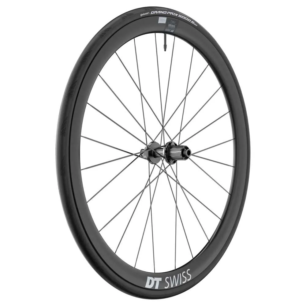 DT Swiss Arc 1400 Dicut 38 Disc Cl Tubeless + Continental Gp5000 Str 700 X 28 Landeveissykkelens Bakhjul, Black, 12 x 142mm, Shimano/Sram HG