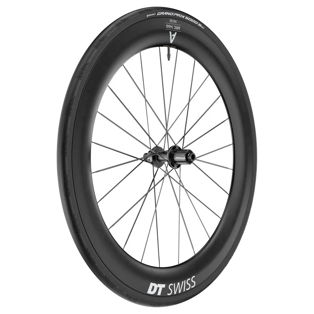 DT Swiss Arc 1400 Dicut 65 Cl Disc Tubeless + Continental Gp5000 Str 30-622 Landeveissykkelens Bakhjul, Black, 12 x 142mm, Shimano/Sram HG