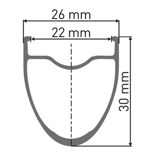 DT Swiss E 550 700c 30 Db Vi Disc Tubeless Landeveissykkel Felg