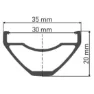DT Swiss H 552 29´´ 30 Mm Std Vi Disc Tubeless Mtb-felg, Black, 29" 32H