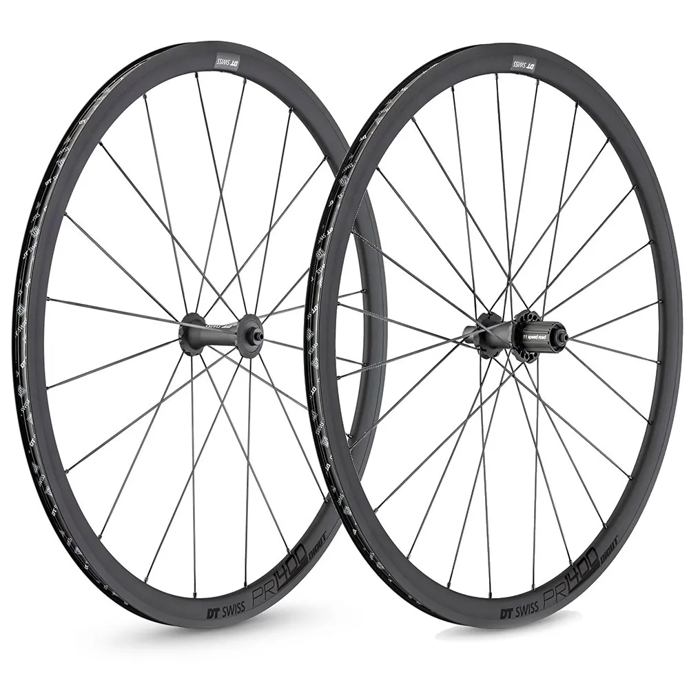DT Swiss Pr 1400 Dicut 32 Disc Tubeless Landeveishjulsett, Black, 5 x 100/5 x 130mm, Shimano/Sram HG