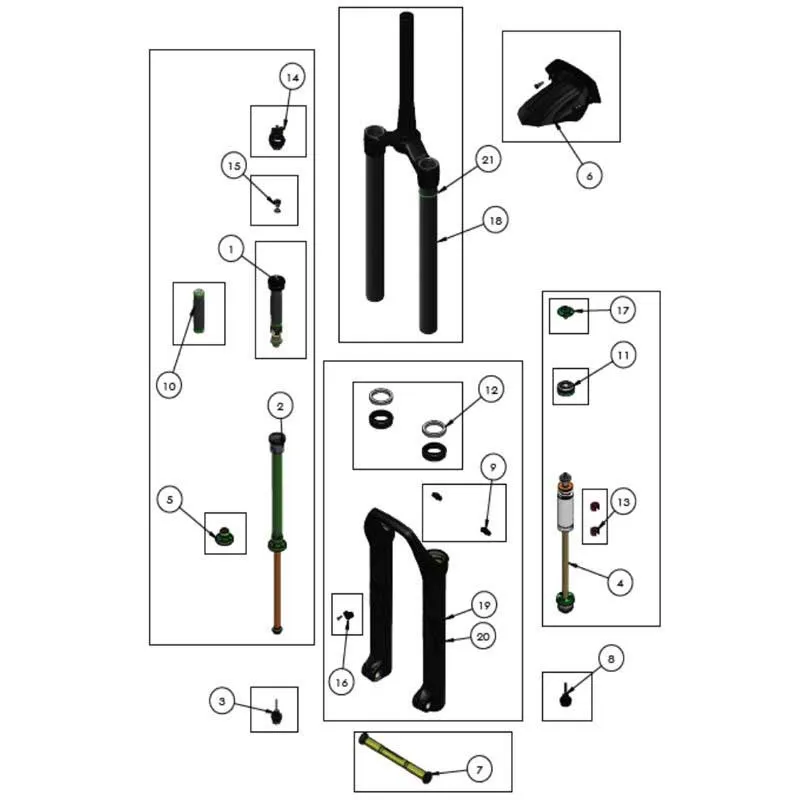 DVO Suspension Diamond D2 Bakre Støtdemper Returknappsett, Black, One Size DVO Suspension Diamond D2 Bakre Støtdemper Returknappsett, Black, One Size