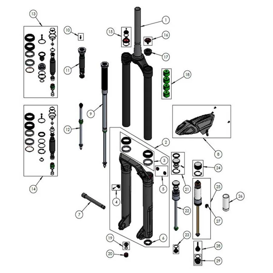 DVO Suspension Onyx 38 Wp Ref 13 Servicesett, Black, One Size DVO Suspension Onyx 38 Wp Ref 13 Servicesett, Black, One Size