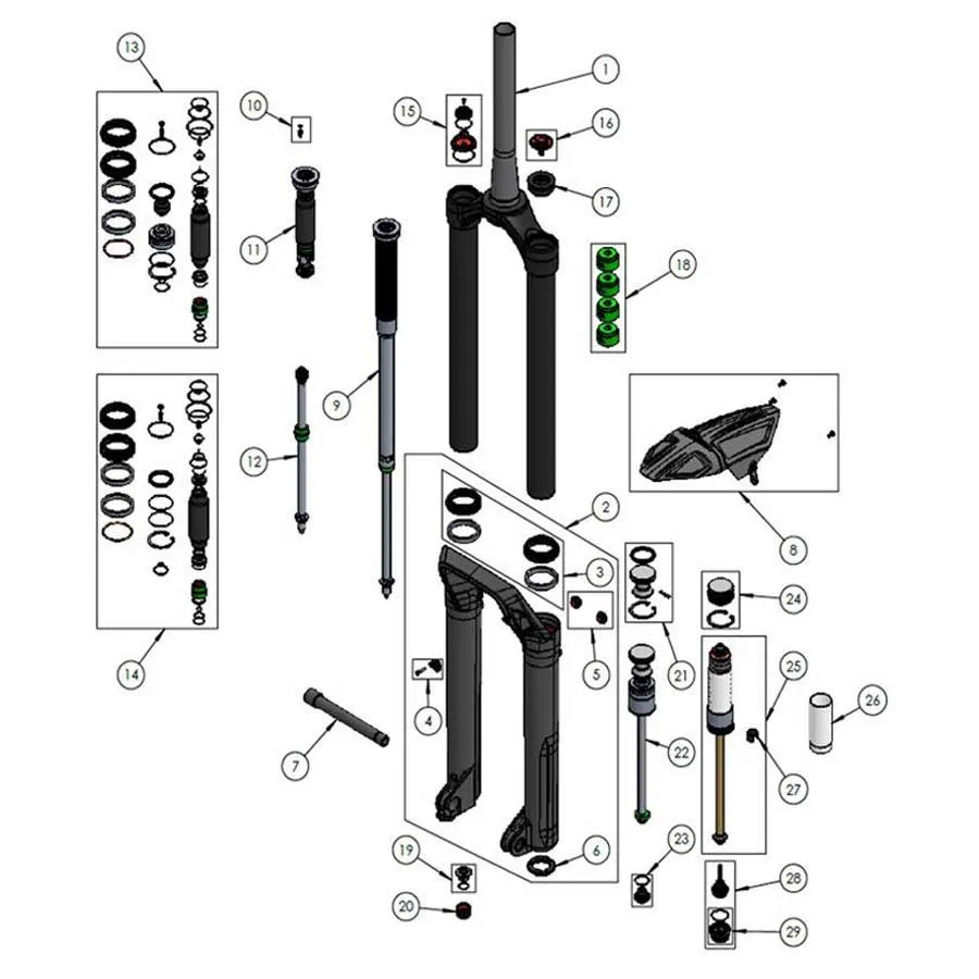 DVO Suspension Onyx 38 Wp Ref 14 Servicesett, Black, One Size DVO Suspension Onyx 38 Wp Ref 14 Servicesett, Black, One Size