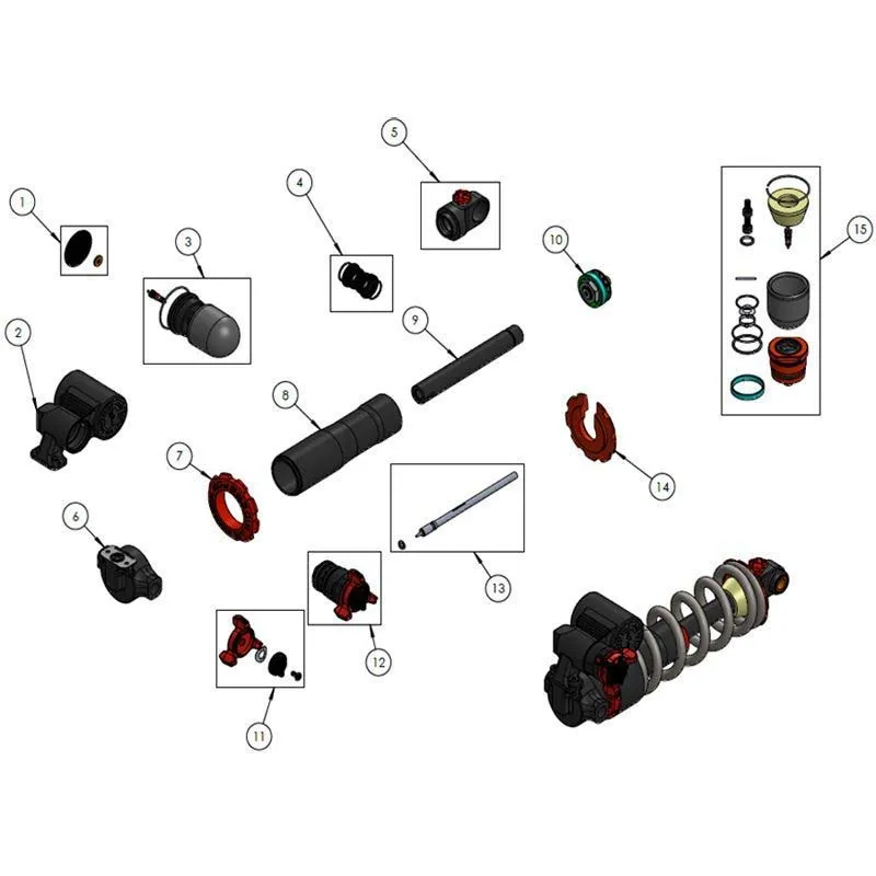 DVO Suspension Topaz Luftventilsett, Black, One Size DVO Suspension Topaz Luftventilsett, Black, One Size