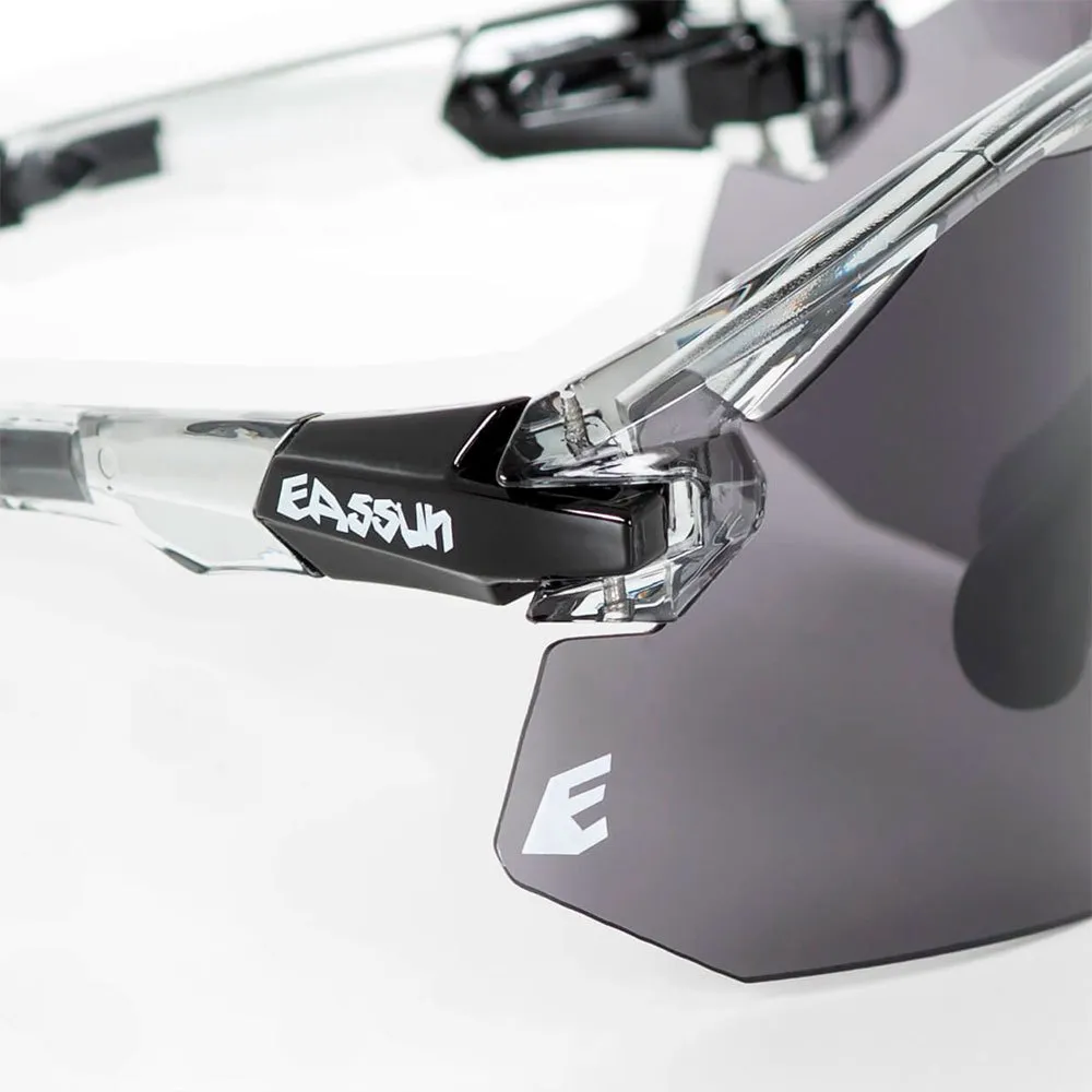 Eassun Giant Solbriller, Light grey / glossy black, Smokes/CAT2