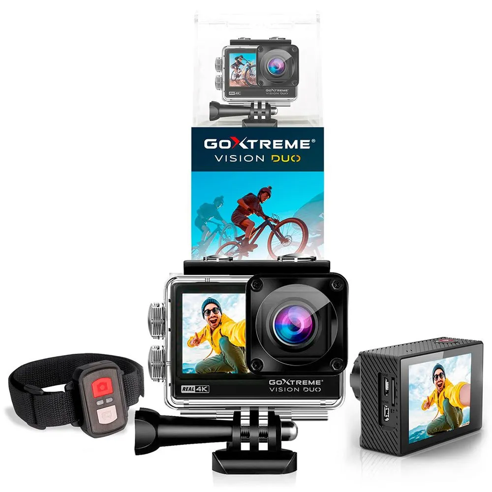 Easypix Goxtreme Vision Duo 4k Actionkamera, Black, One Size Easypix Goxtreme Vision Duo 4k Actionkamera, Black, One Size