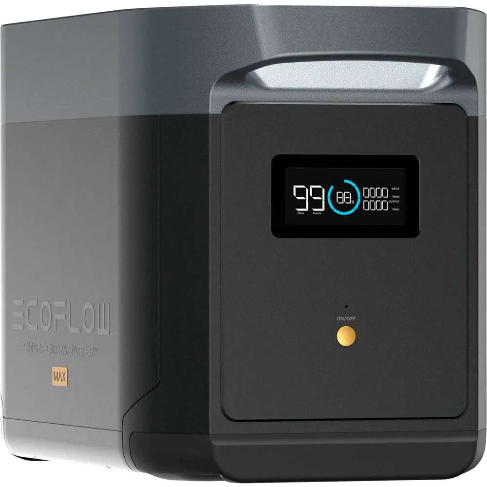 Ecoflow Delta Max 2016 Wh Units Bærbar Kraftstasjon, Black, One Size Ecoflow Delta Max 2016 Wh Units Bærbar Kraftstasjon, Black, One Size