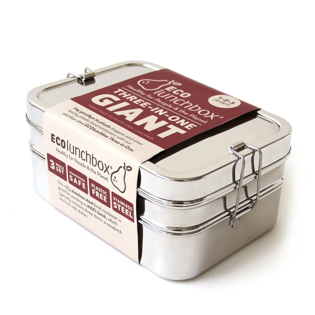 ECOlunchbox Three-in-one Giant Steel, Stainless steel, One Size ECOlunchbox Three-in-one Giant Steel, Stainless steel, One Size