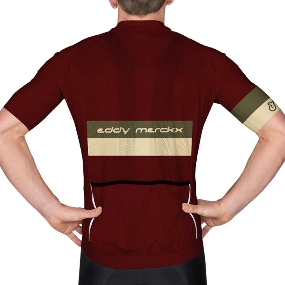 Eddy Merckx Performance Kort Ermet Trøye, Bourgne red, L