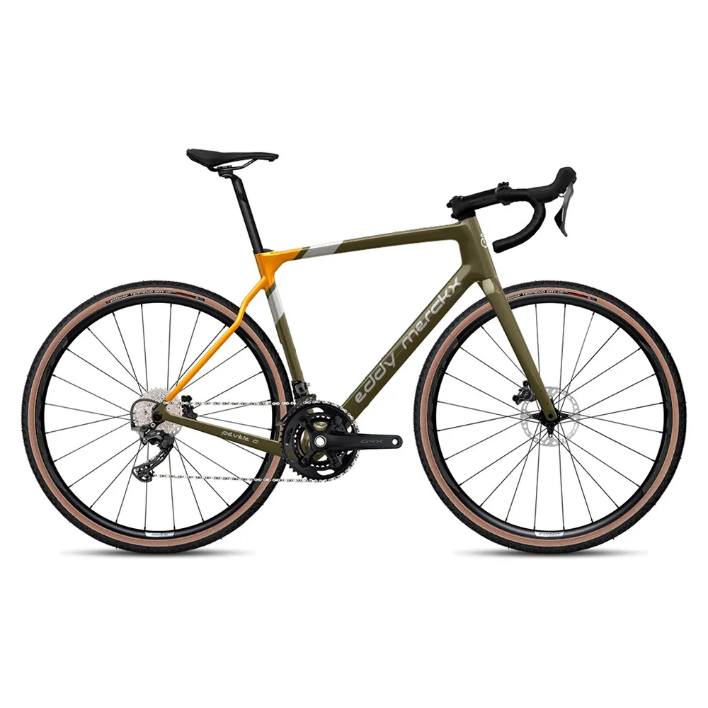 Eddy Merckx Pevele C Grx800 1x12 2024 Grussykkel, Camouflage green / dark yellow / silver metallic, Gravel sykkel