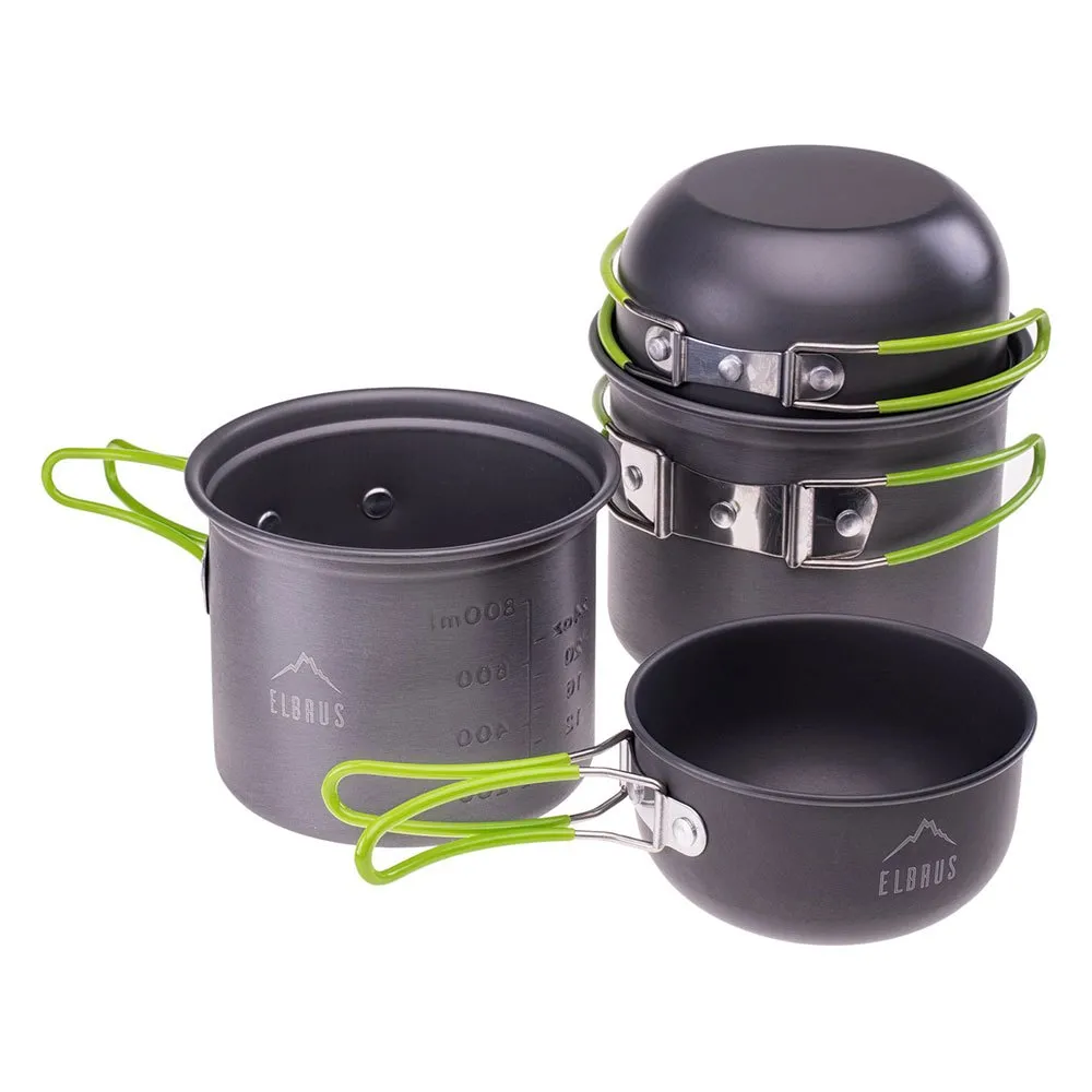 Elbrus Hike Pro Kjøkkensett, Grey / lime, One Size