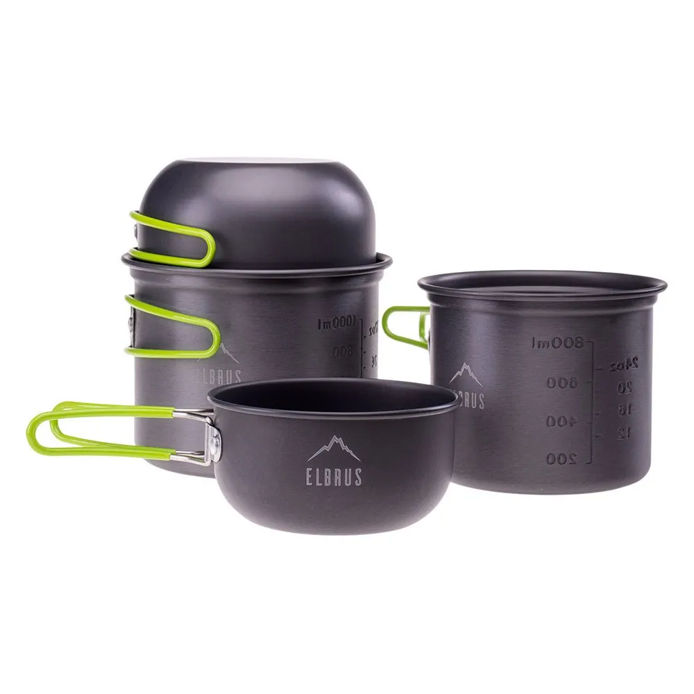 Elbrus Hike Pro Kjøkkensett, Grey / lime, One Size