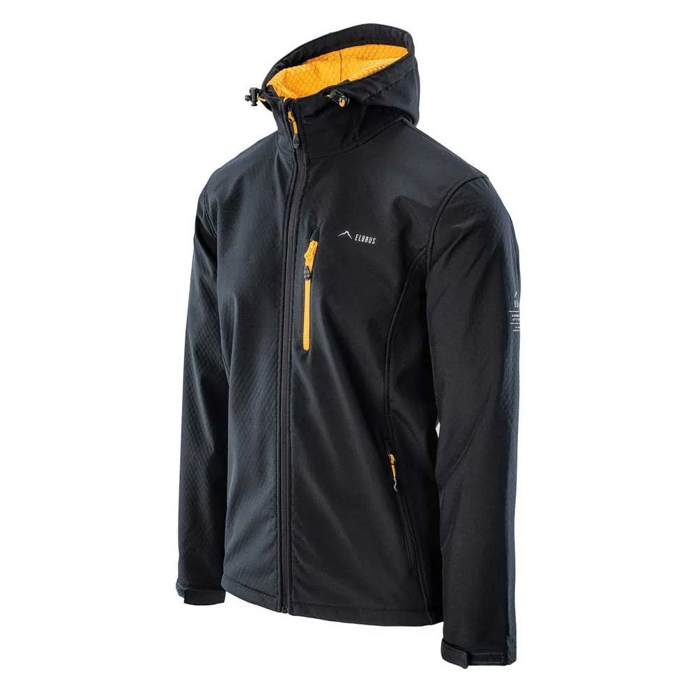 Elbrus Ihar Softshelljakke, Black beauty / saffron