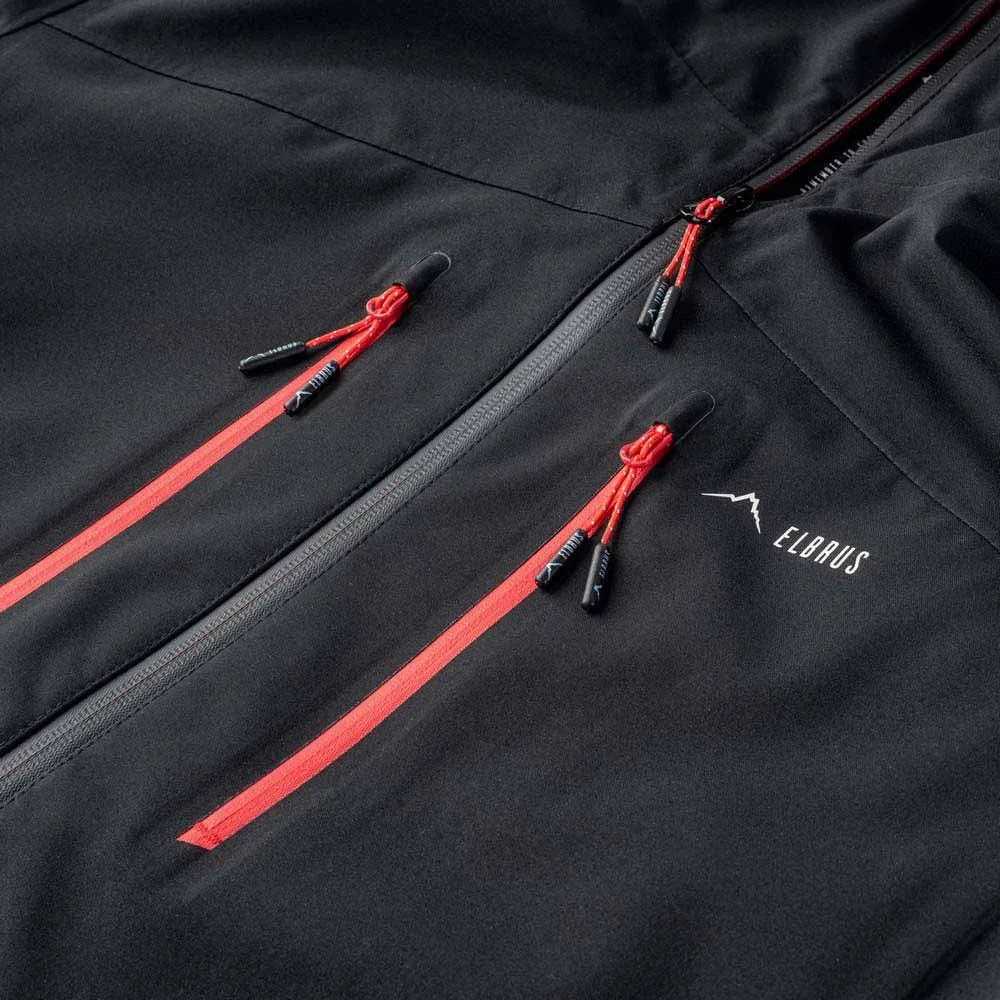 Elbrus Montoni Softshelljakke, Black / flame scarlet