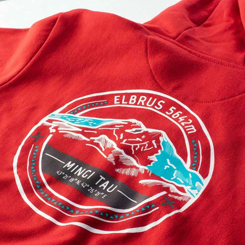 Elbrus Reinar Genser Med Hel Glidelås, Chinese red