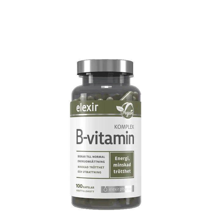 Elexir Pharma B-Vitamin Kompleks Vegansk 100 kapsler