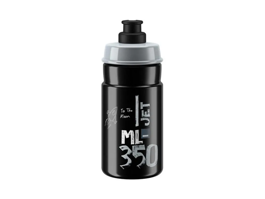 Elite Jet drikkeflaske svart/grå 350ml, Svart/transparent