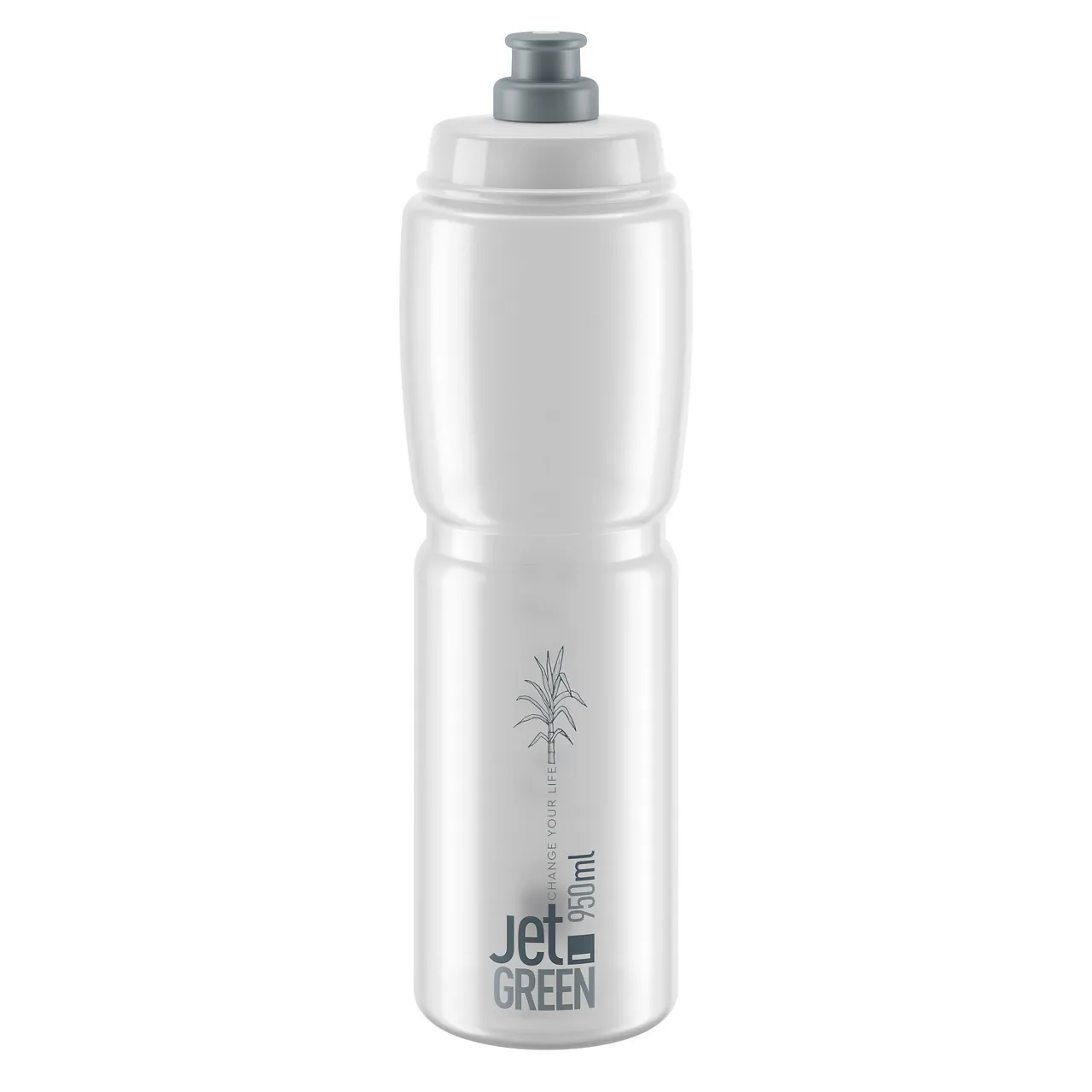 Elite Jet Green 950ml Klar Drikkeflaske, Grå/transparent