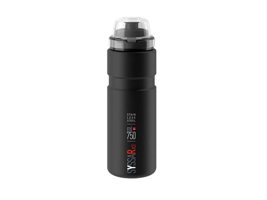 Elite Syssa Race drikkeflaske i rustfrit stål 750 ml, Svart
