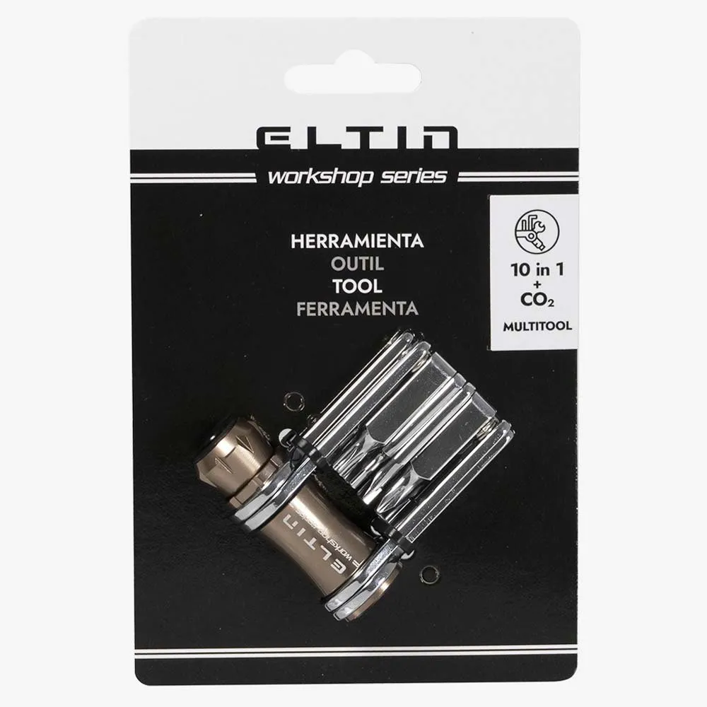 Eltin Bike 10 In 1 C02 Nozzle Multiverktøy, Silver, One Size Eltin Bike 10 In 1 C02 Nozzle Multiverktøy, Silver, One Size