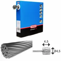 ELVEDES 1x19 Stainless 4.5x4.5 Girvaier 100 Enheter ELVEDES 1x19 Stainless 4.5x4.5 Girvaier 100 Enheter
