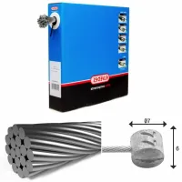 ELVEDES 1x19 Stainless T-nipple 7×6 Bremsekabel 50 Enheter