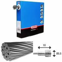 ELVEDES 1x19 Stainless V-nipple 5.5×10 Bremsekabel 100 Enheter