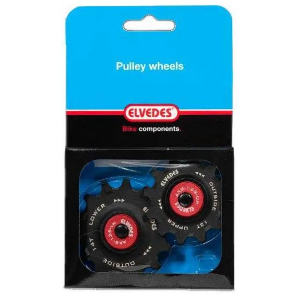 ELVEDES Ceramic 12/14s Trinsehjulsett For Sykkel, Black / red, One Size ELVEDES Ceramic 12/14s Trinsehjulsett For Sykkel, Black / red, One Size