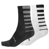 Endura Coolmax Stribet Sykkelstrømper 2 stk. Sort Endura Coolmax Stribet Sykkelstrømper 2 stk. Sort