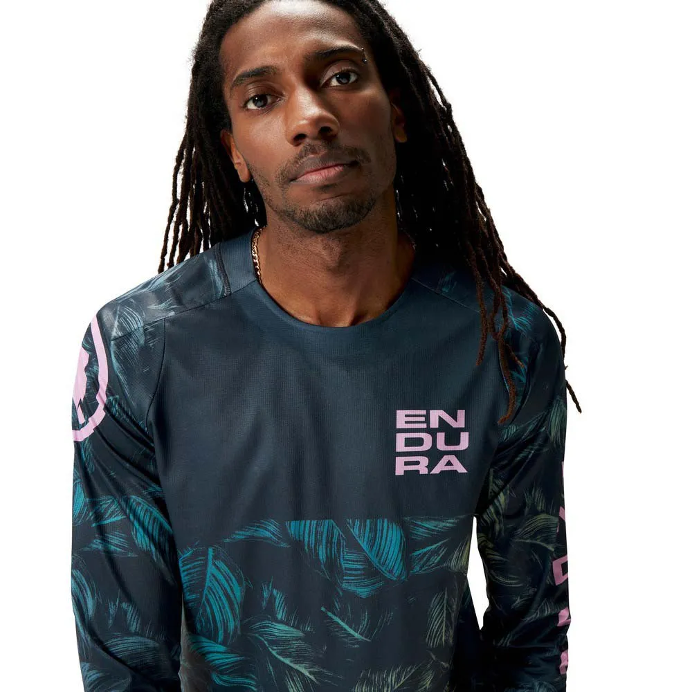 Endura Tropical Print Ltd Langarmet T-skjorte, Grey, XL Endura Tropical Print Ltd Langarmet T-skjorte, Grey, XL