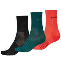 Endura Womens Coolmax Race Sykkelstrømper 3-pakning Pacific Endura Womens Coolmax Race Sykkelstrømper 3-pakning Pacific