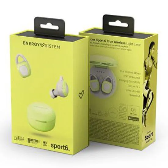 Energy Sistem Sport 6 True Trådløse Sportshodetelefoner, Light lime, One Size Energy Sistem Sport 6 True Trådløse Sportshodetelefoner, Light lime, One Size