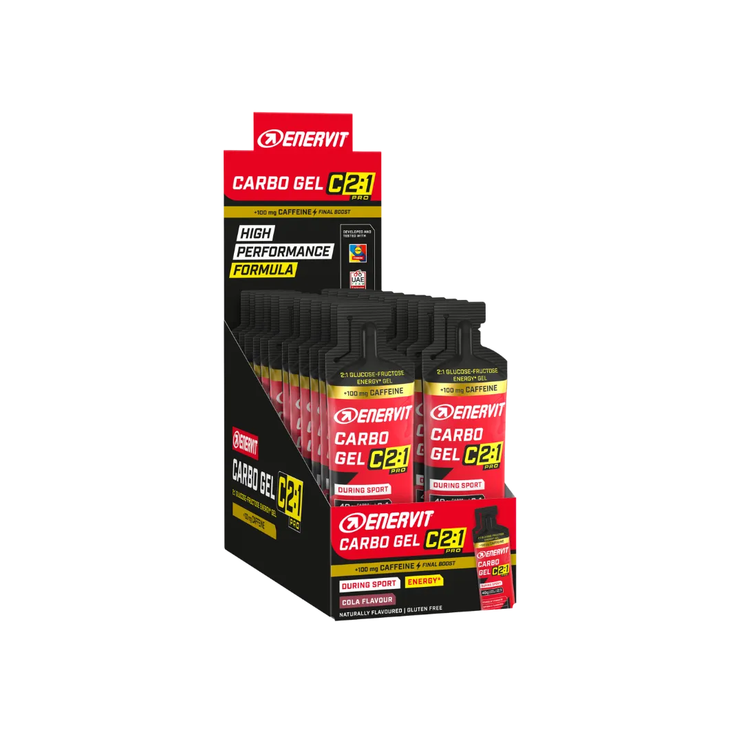 Enervit C2:1 Carbo m/Koffein Cola Energigel 24 stk Enervit C2:1 Carbo m/Koffein Cola Energigel 24 stk