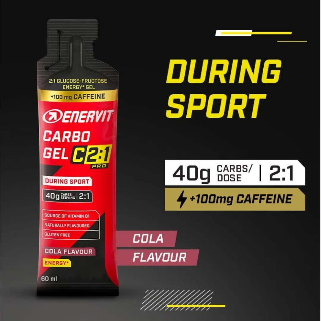 Enervit C2:1 Carbo m/Koffein Cola Energigel 24 stk Enervit C2:1 Carbo m/Koffein Cola Energigel 24 stk