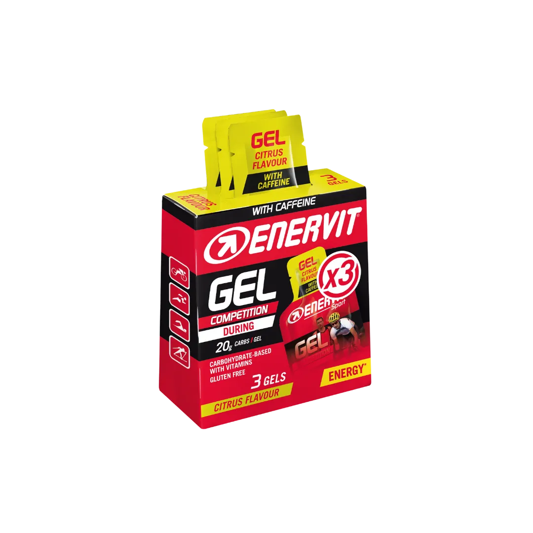 Enervit Gel 3-pack m/ Koffein Sitrus 3x25ml Energigel Enervit Gel 3-pack m/ Koffein Sitrus 3x25ml Energigel