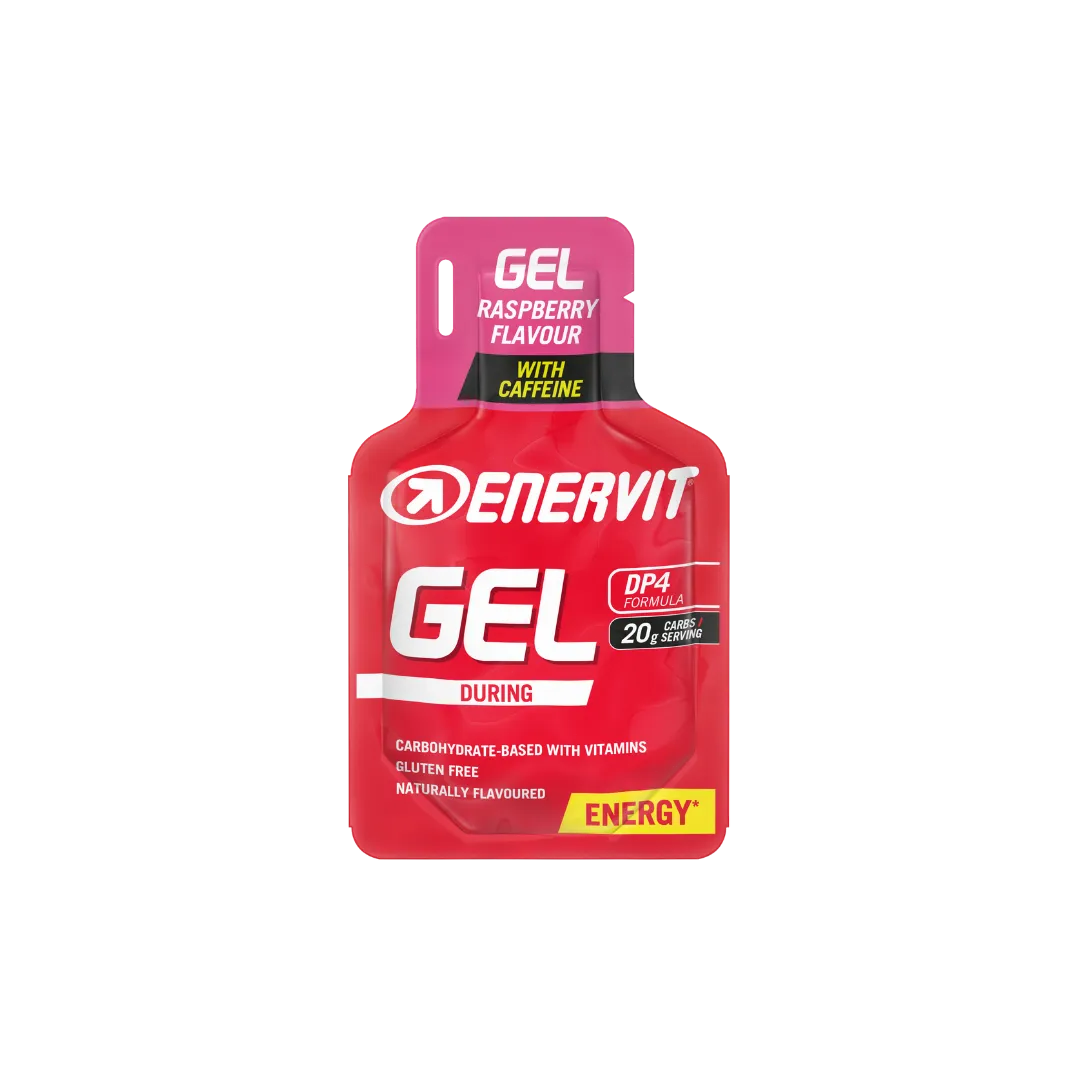 Enervit Gel m/ Koffein Bringebær Energigel 24 stk