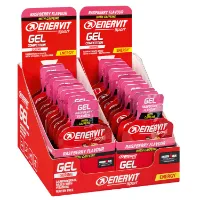 Enervit Sport Gel bringebær med koffein - 25 ml - kasse med 24 stk