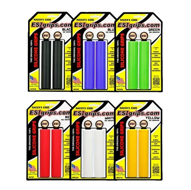 ESI Grips racer edge silikon Håndtak flere farver, Blå/grå/grønn/gul/hvit/oransje/rød/svart