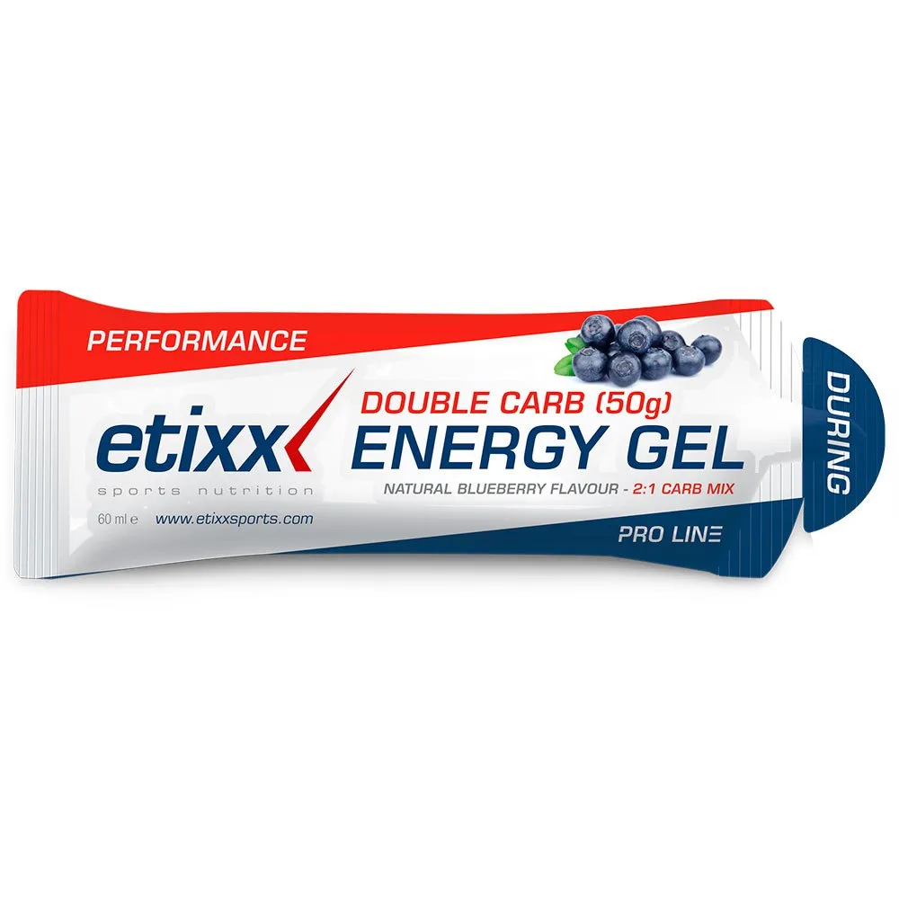 Etixx Double Carb Energy Proline Boks Med Energigeler Blåbær 60ml 12 Enheter, Multicolor, One Size