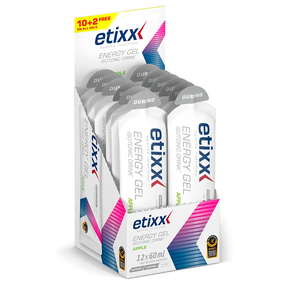 Etixx Isotonic Drink 60ml Boks Med Energigeler Eple 60ml 12 Enheter, One Size