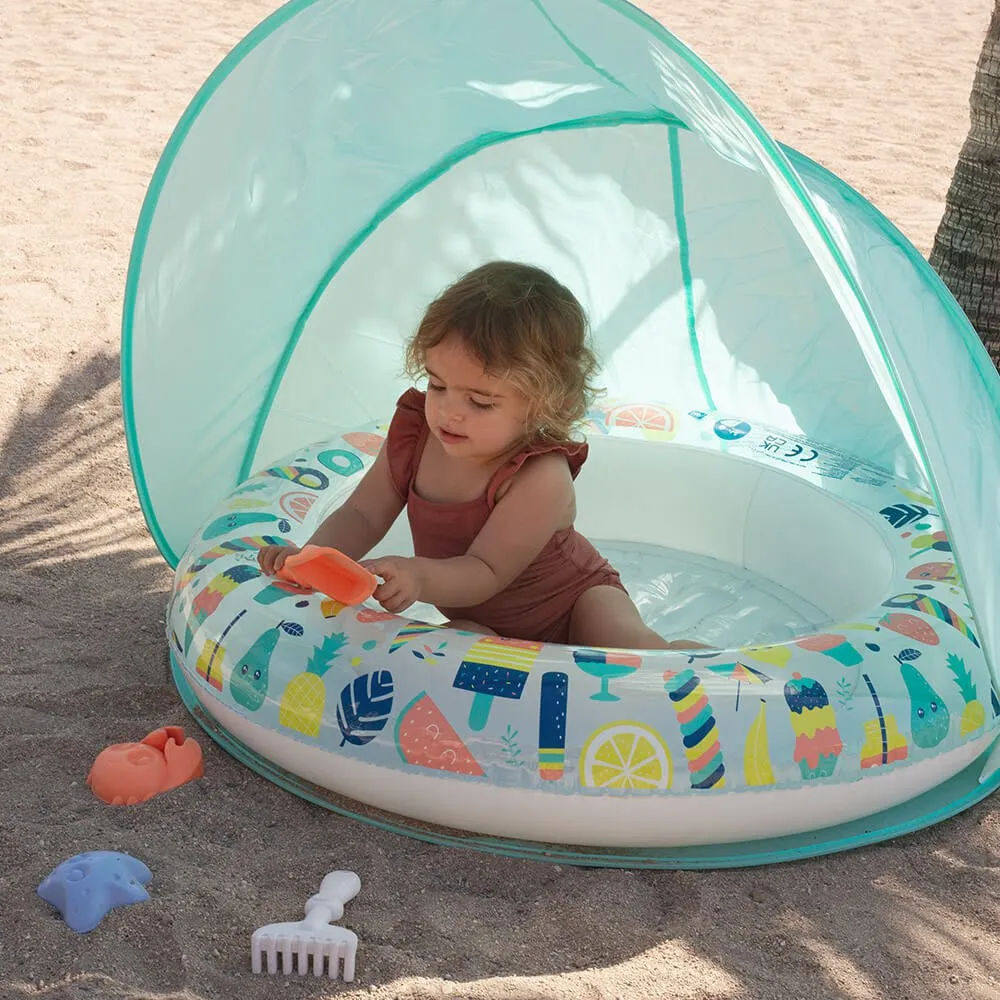 Eurekakids Oppblåsbar Babybasseng Med Parasoll-hei Sommer unisex, Multicolor, One Size